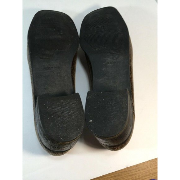 Stuart Weitzman Leather Snake Skin Loafers Brown 8 - Picture 7 of 10